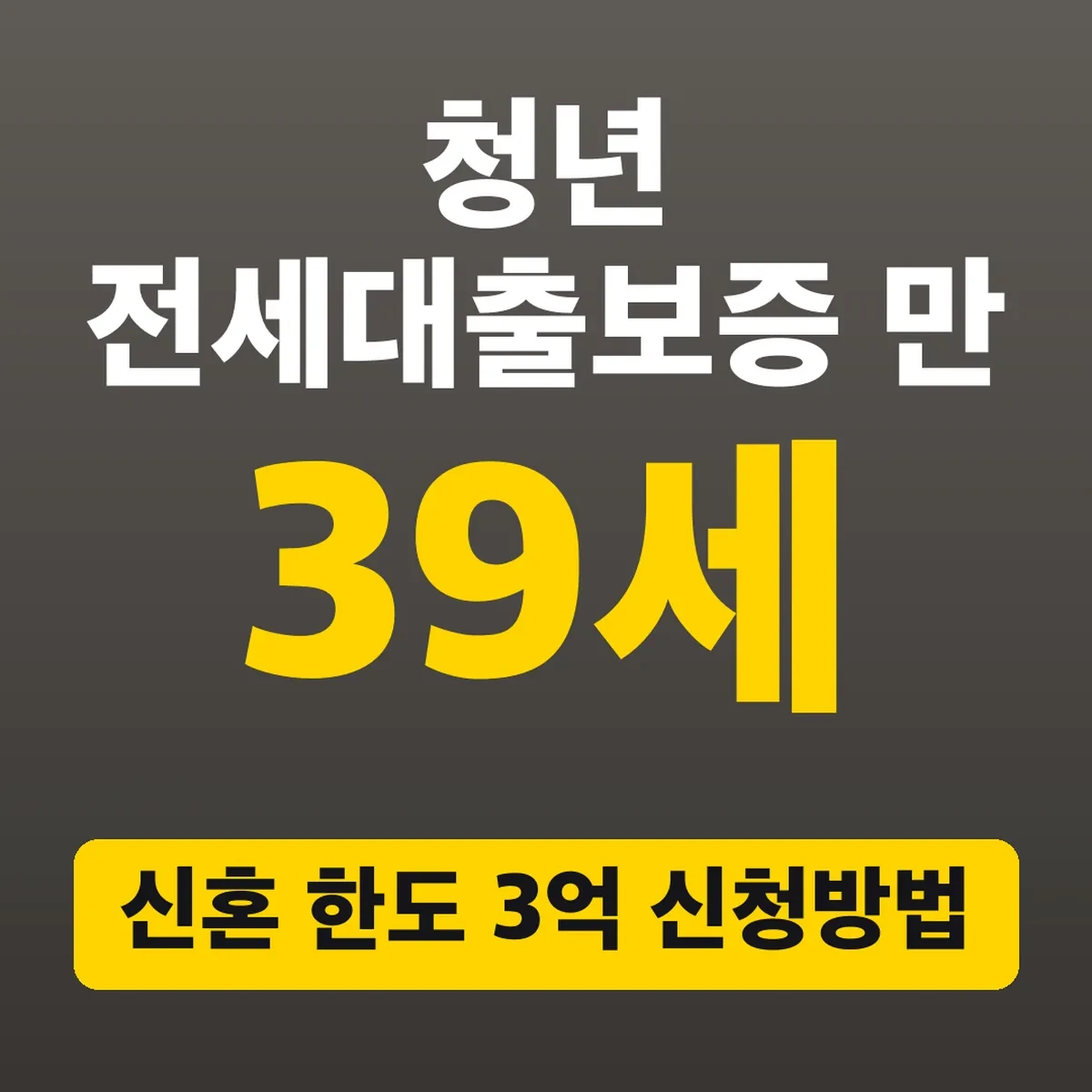 청년 전세대출보증 만 39세, 신혼 한도 3억 신청방법