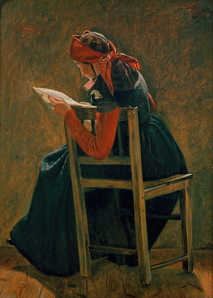A young girl frem Salling reading Study 1851