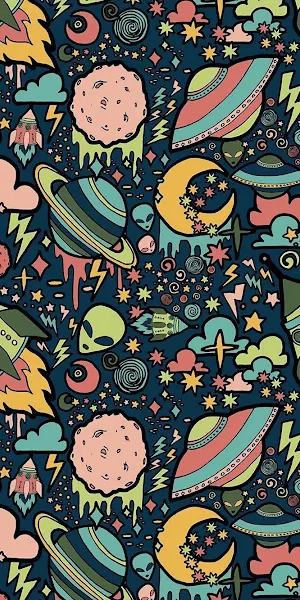 Space, Aliens, Planets, Rocketship iPhone Wallpaper Background