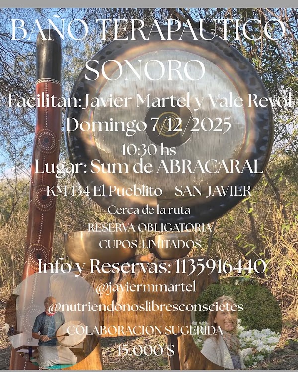 Baño Sonoro con Gong, Cuencos y Tambores