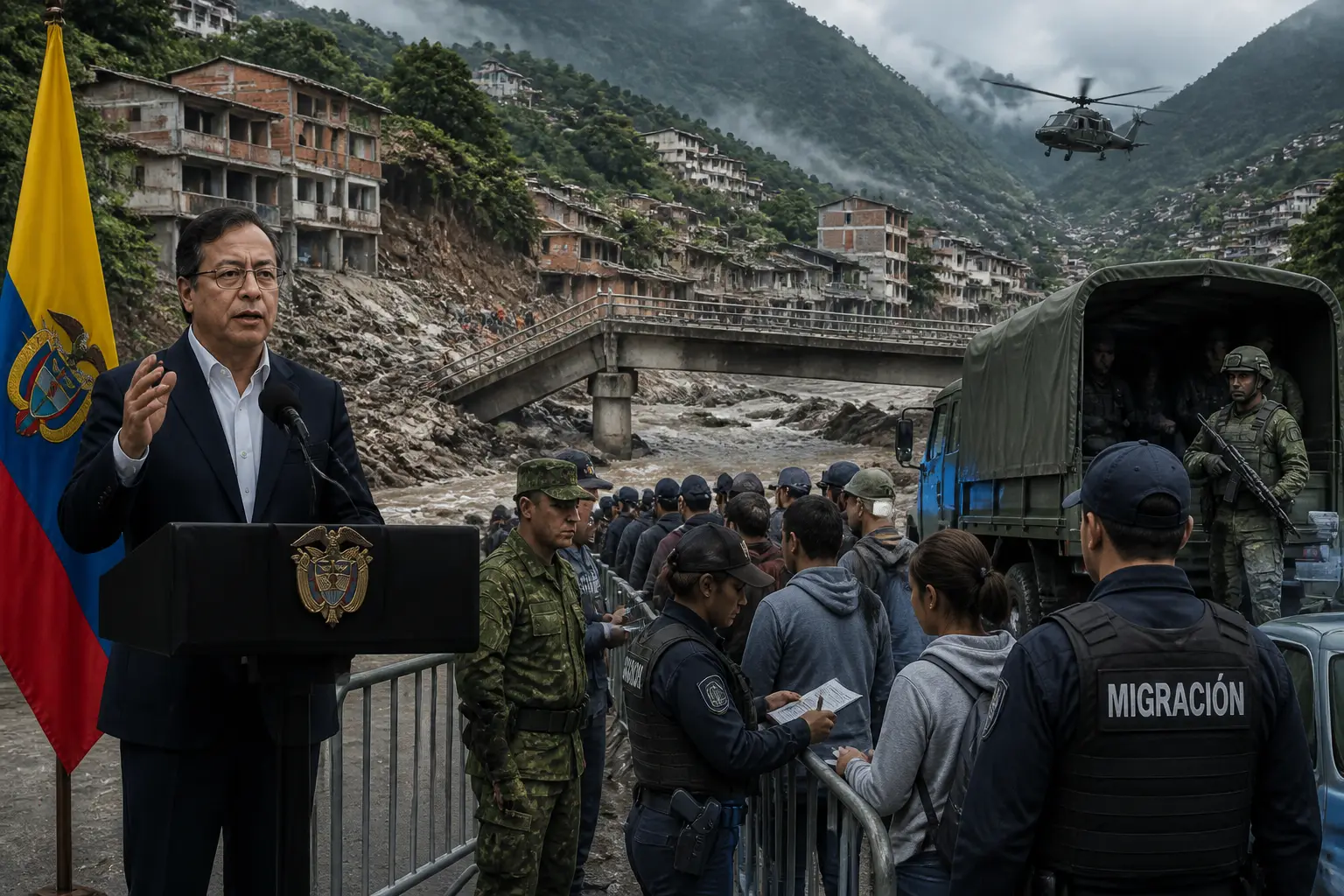 Editorial image for Colombia's new president announces immigration crackdown amid earthquake aftermath