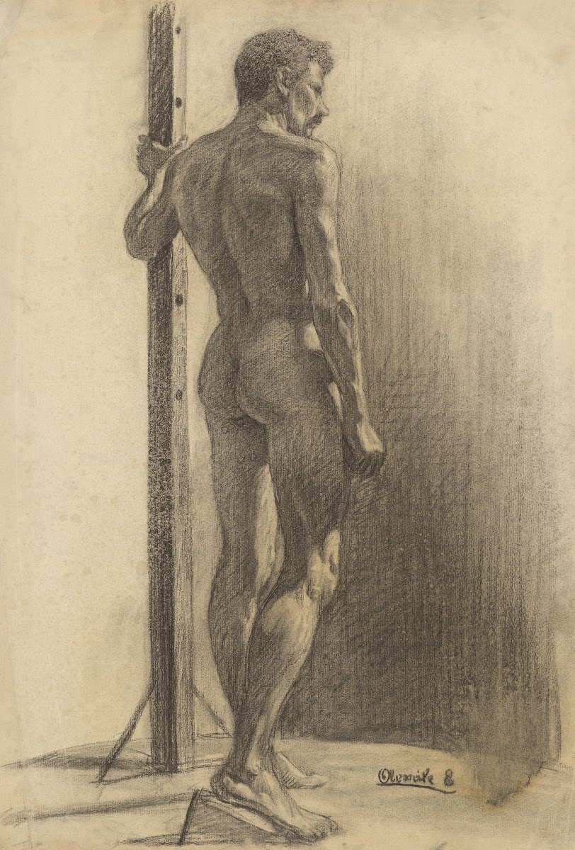 Study of a Man Holding a Pole 19101920