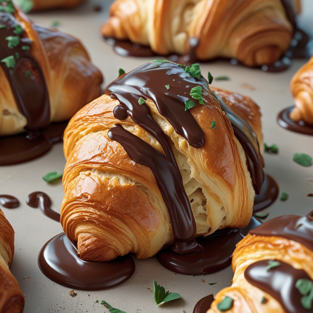 Boston Cream Croissants with Rich Chocolate Glaze - Easy Homemade Dessert finished