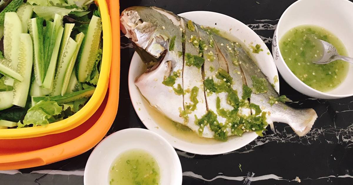 Cá chim hấp ớt sim xanh