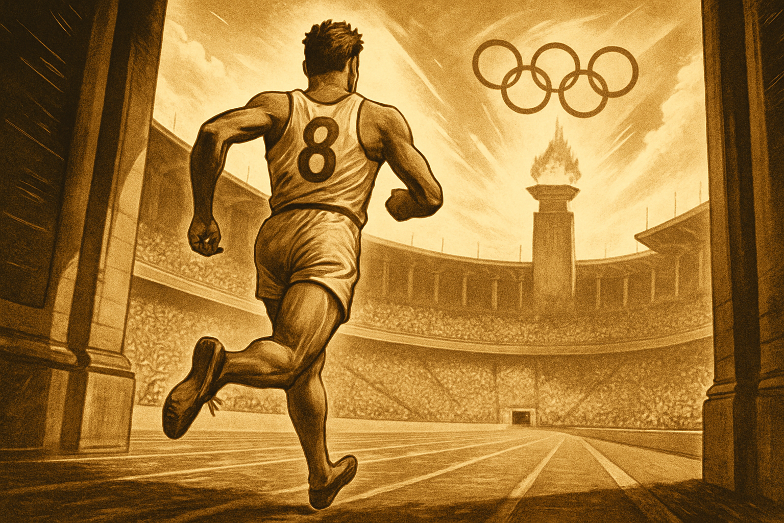 Delfo Cabrera en el maratón olímpico de Londres 1948