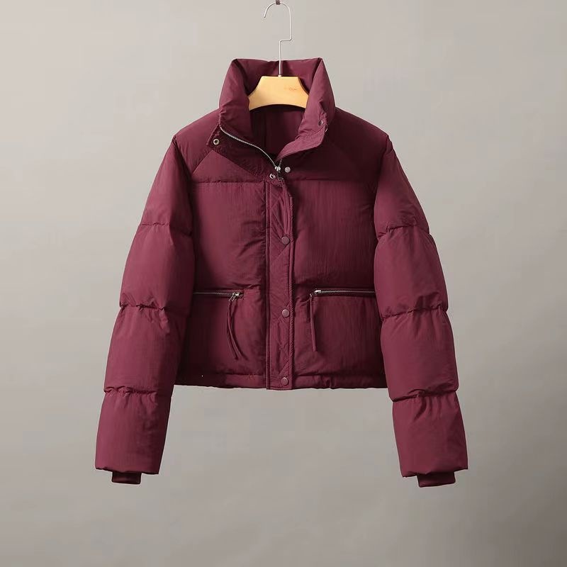 Kurze Damen-Steppjacke mit Stehkragen