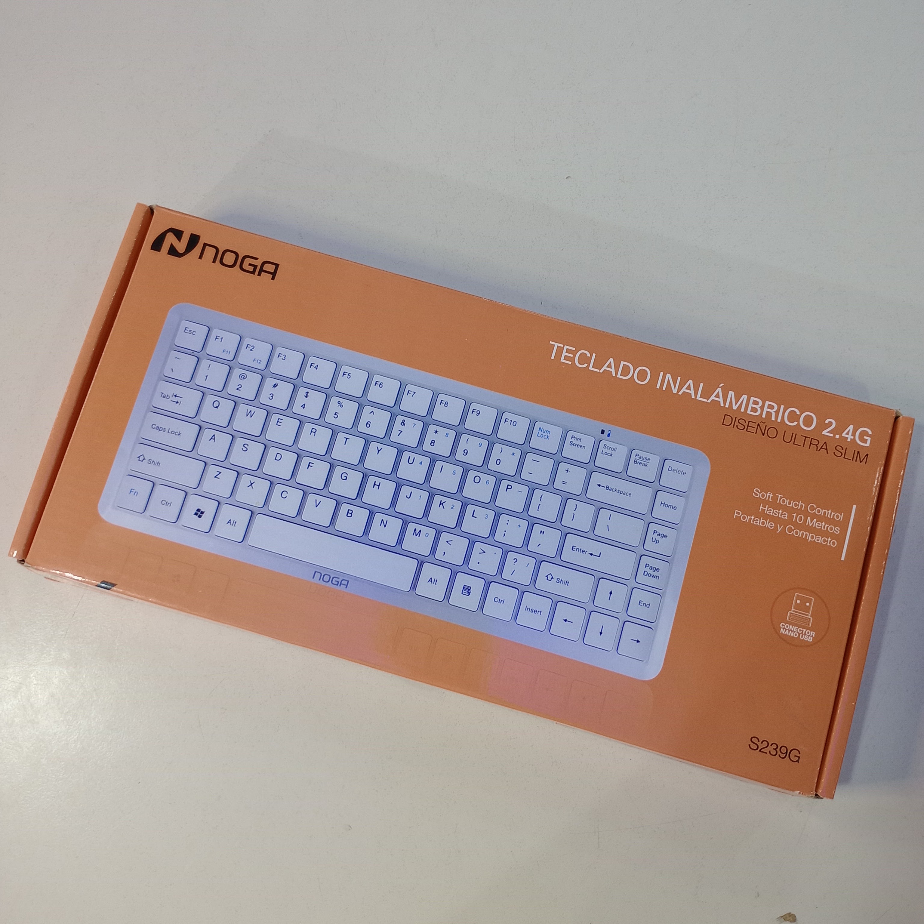 Teclado PC Noga S239G Blanco-Inalambrico