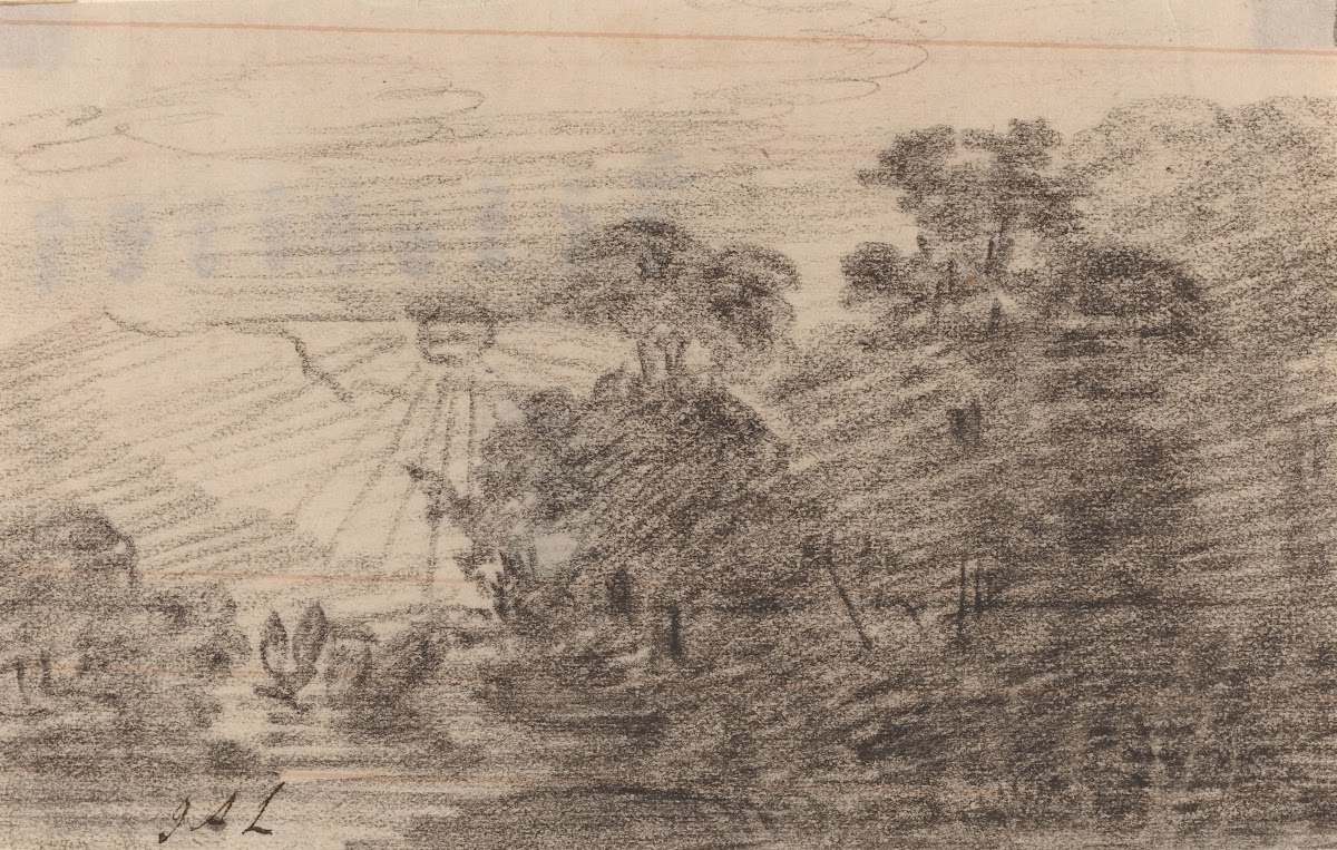 Sunset above a Mountain Lake 1820s 1830s