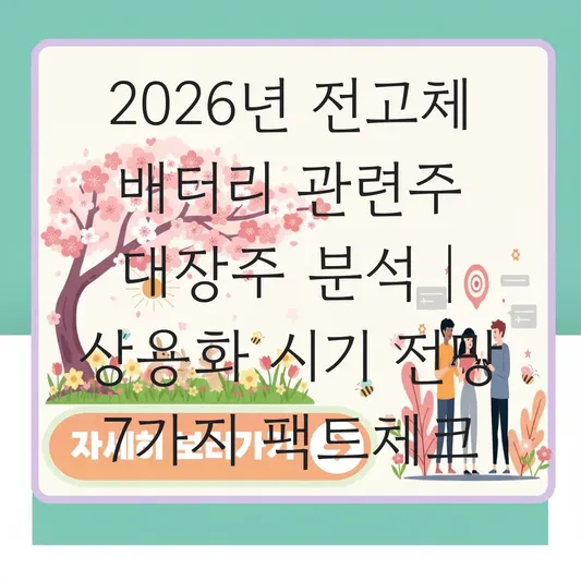 전고체 배터리 관련주 대장주 분석 및 상용화 시기 전망 대표 이미지