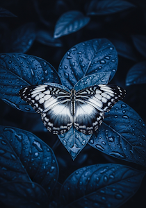 Blue Butterfly Night Foliage