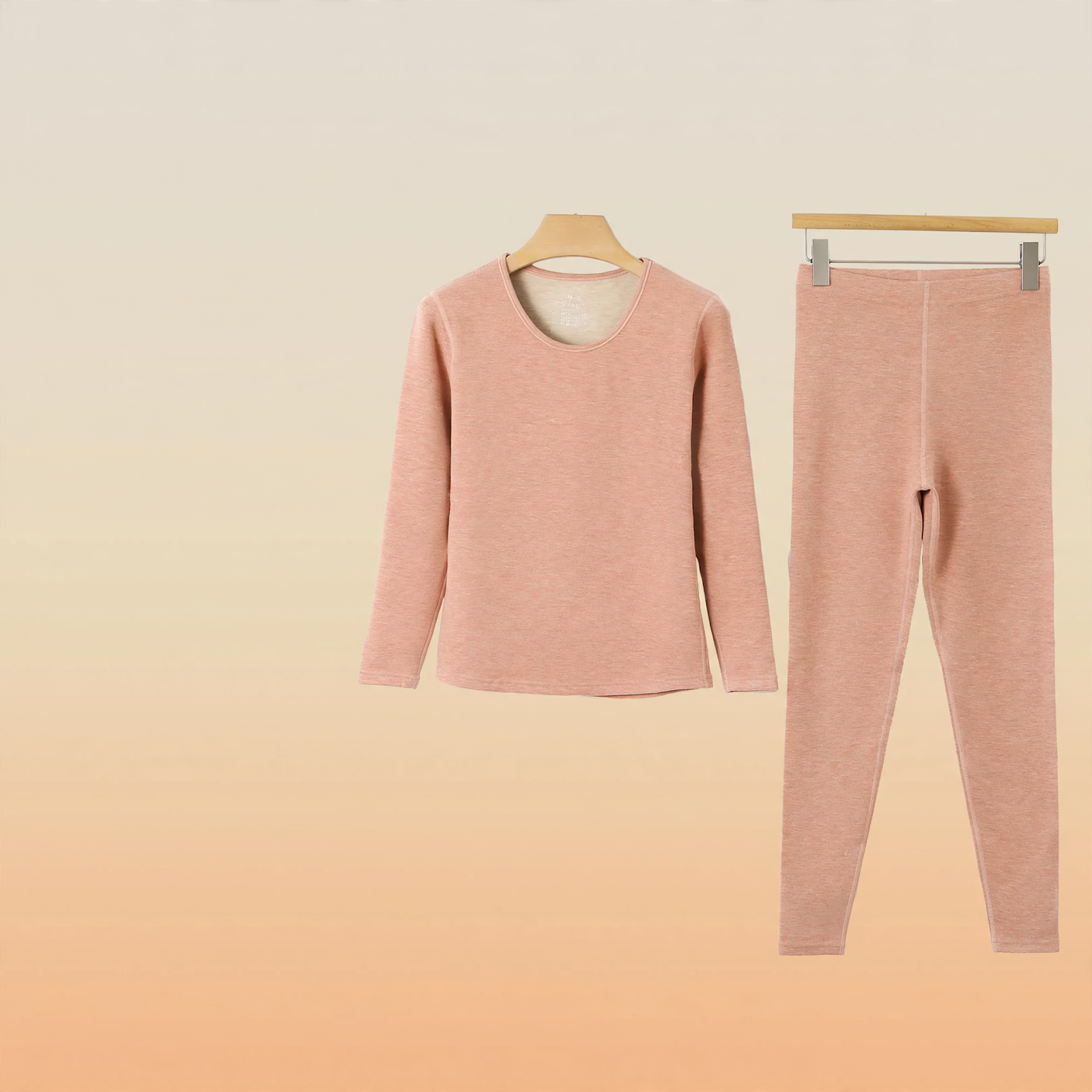 Thermo-Unterwäsche-Set mit Kaschmir-Seide-Mix, Rundhalsausschnitt