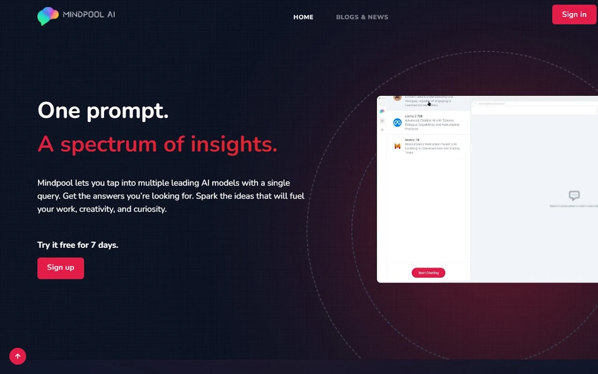 Captura de Mindpool AI - Beta
