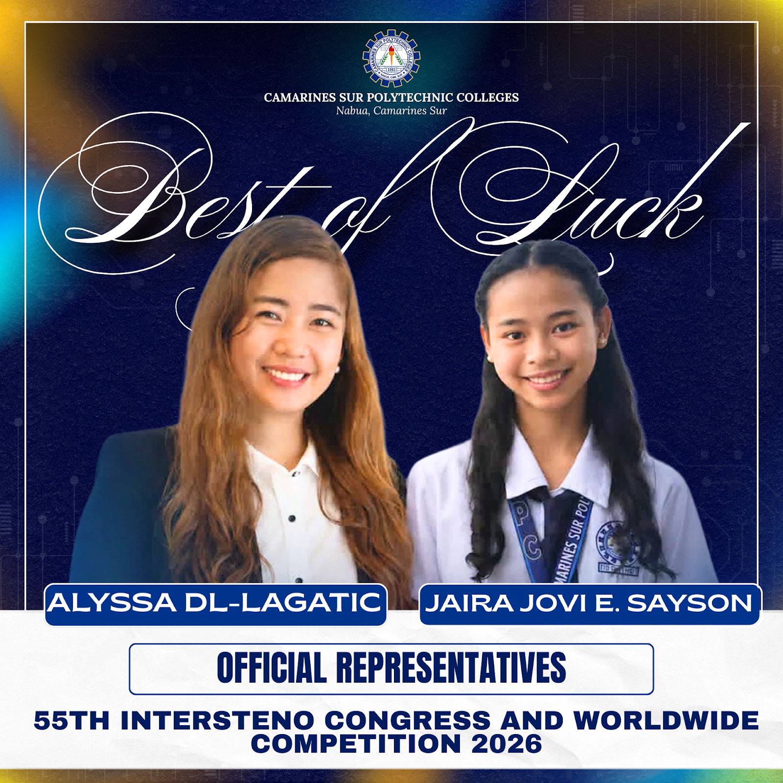 𝗖𝗦𝗣𝗖 𝗥𝗲𝗽𝗿𝗲𝘀𝗲𝗻𝘁𝗮𝘁𝗶𝘃𝗲𝘀 𝘁𝗼 𝗖𝗼𝗺𝗽𝗲𝘁𝗲 𝗶𝗻 𝟱𝟱𝘁𝗵 𝗜𝗻𝘁𝗲𝗿𝘀𝘁𝗲𝗻𝗼 𝗖𝗼𝗻𝗴𝗿𝗲𝘀𝘀 𝗮𝗻𝗱 𝗪𝗼𝗿𝗹𝗱𝘄𝗶𝗱𝗲 𝗖𝗼𝗺𝗽𝗲𝘁𝗶𝘁𝗶𝗼𝗻 𝟮𝟬𝟮𝟲 𝗶𝗻 𝘁𝗵𝗲 𝗨𝗻𝗶𝘁𝗲𝗱 𝗞𝗶𝗻𝗴𝗱𝗼𝗺