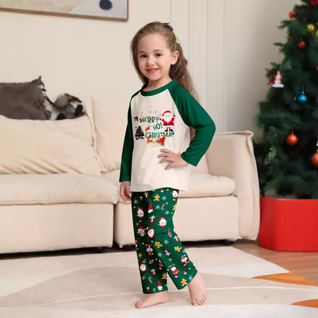 Christmas Family Pajama with Snowflakes and Santa Claus