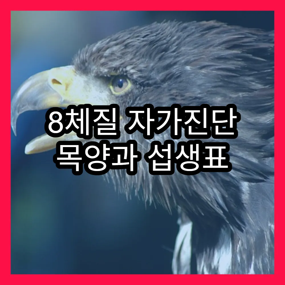 8체질 자가진단 목양과 섭생표 참고법 공개