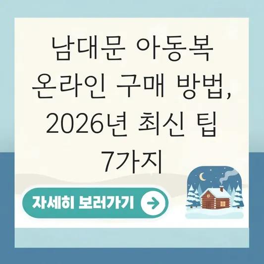 남대문 아동복 온라인 구매 방법