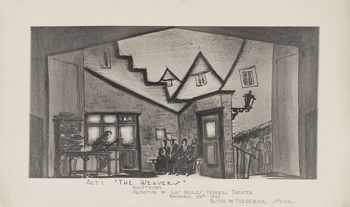 The Weavers Act 1 Shop Interior against City Rooftops 1934 1943