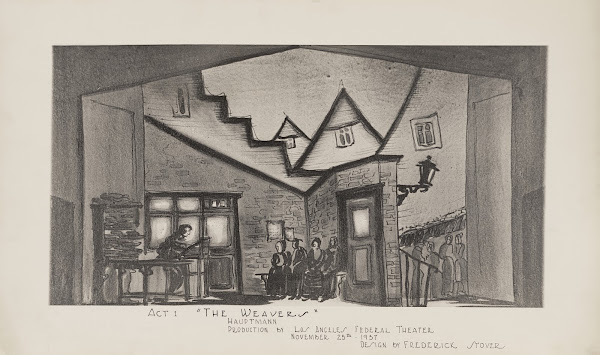The Weavers Act 1 Shop Interior against City Rooftops 1934 1943