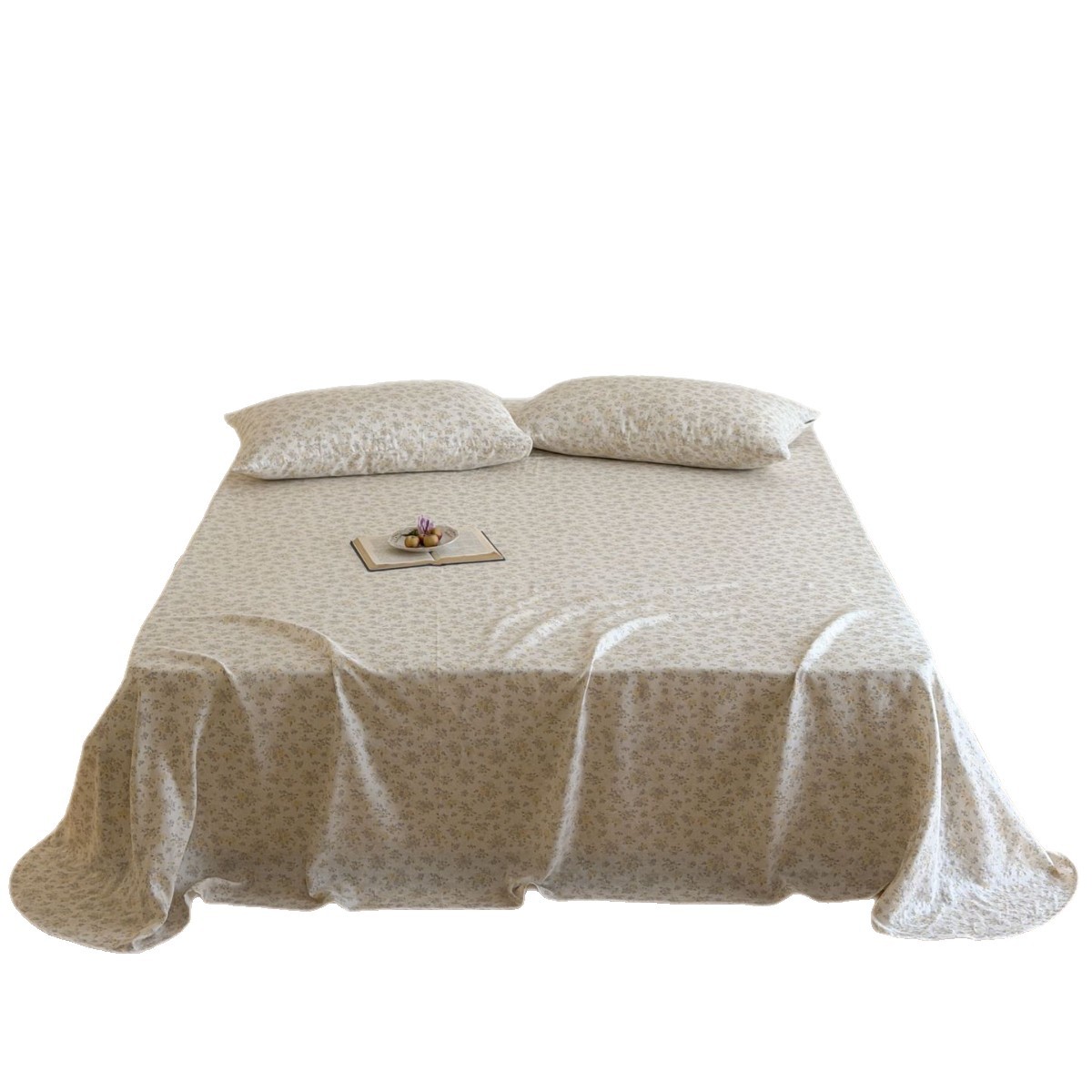Cotton Double Gauze Bed Sheet with Flower Pattern
