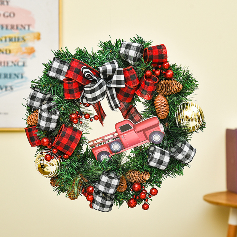 Decorative wooden Christmas wreath