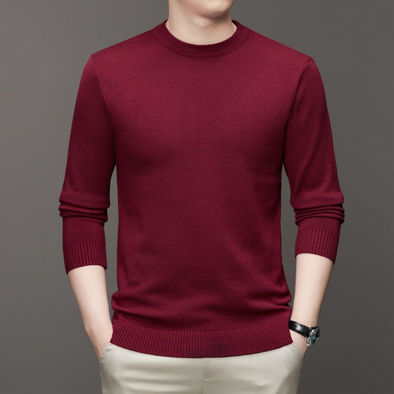 Men's knitted sweater, stand-up collar, slim fit