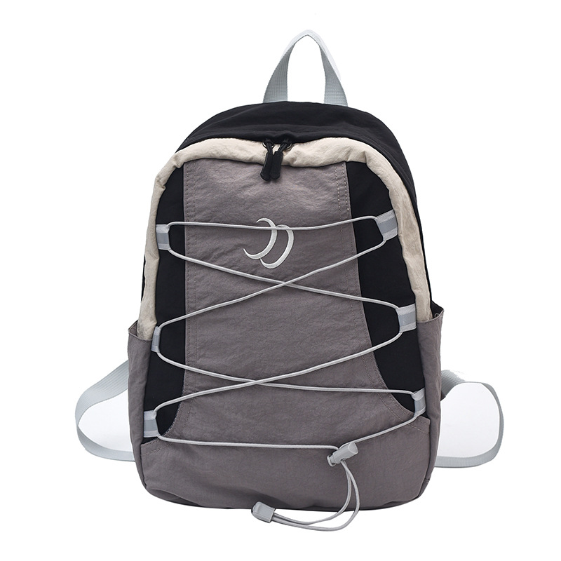 Nylon backpack, 20–35 L, with letter pattern