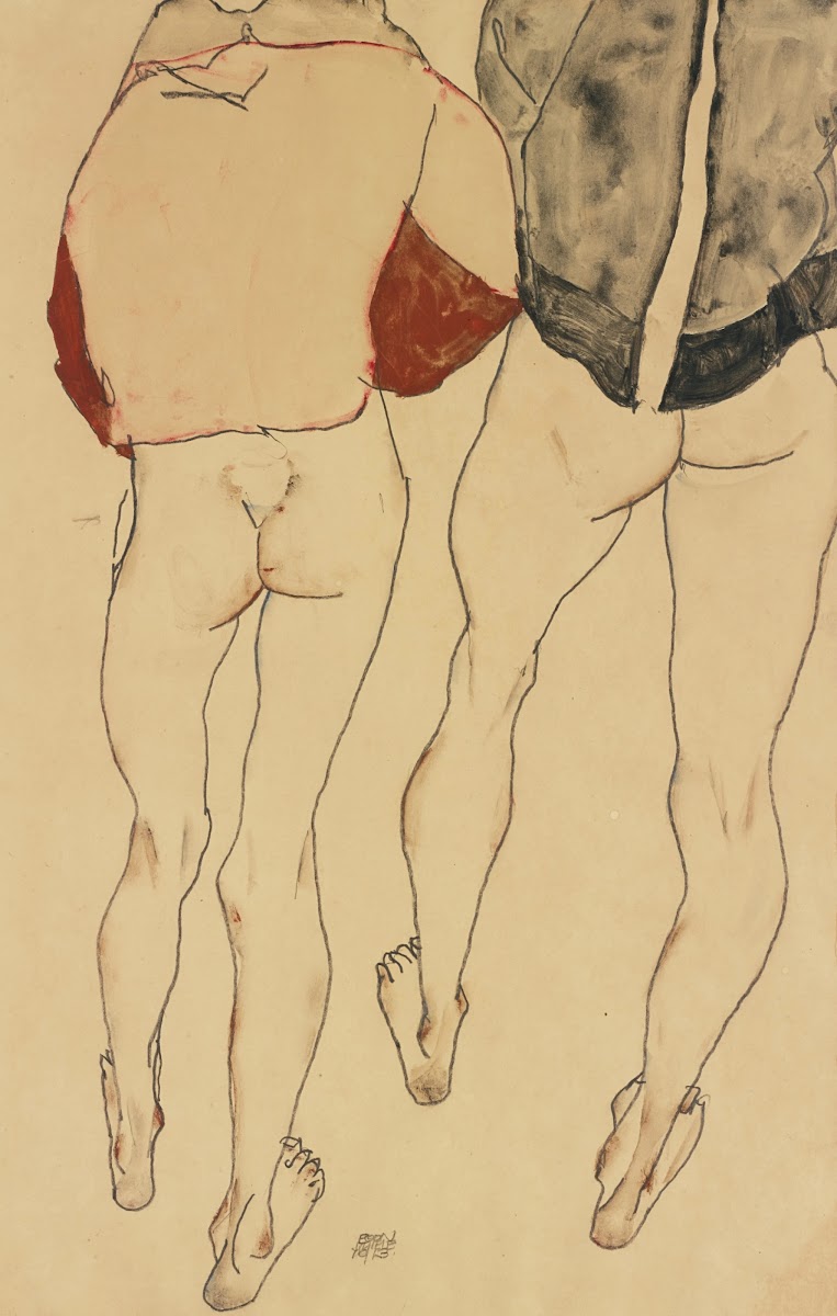 Zwei Stehende Weibliche Halbakte Two Standing Semi Nude Females 1913
