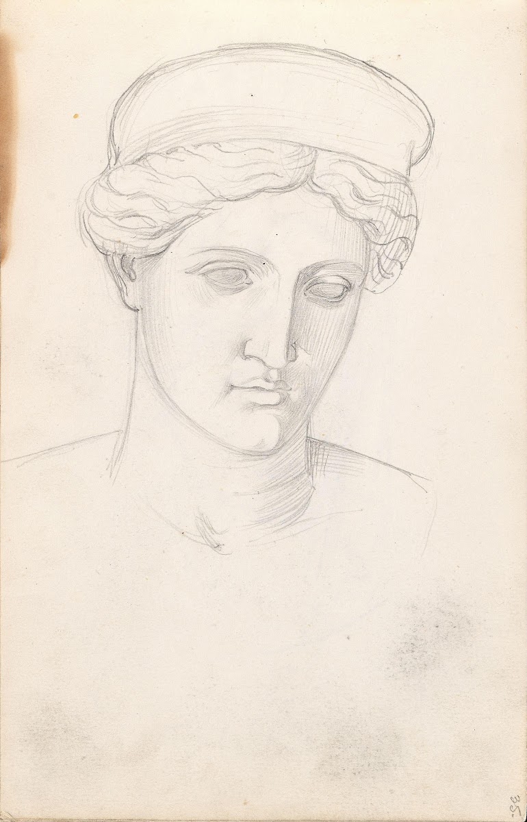 Study of sculpture head Probably 1842 or 1843