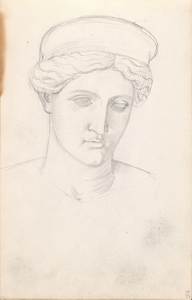 Study of sculpture head Probably 1842 or 1843