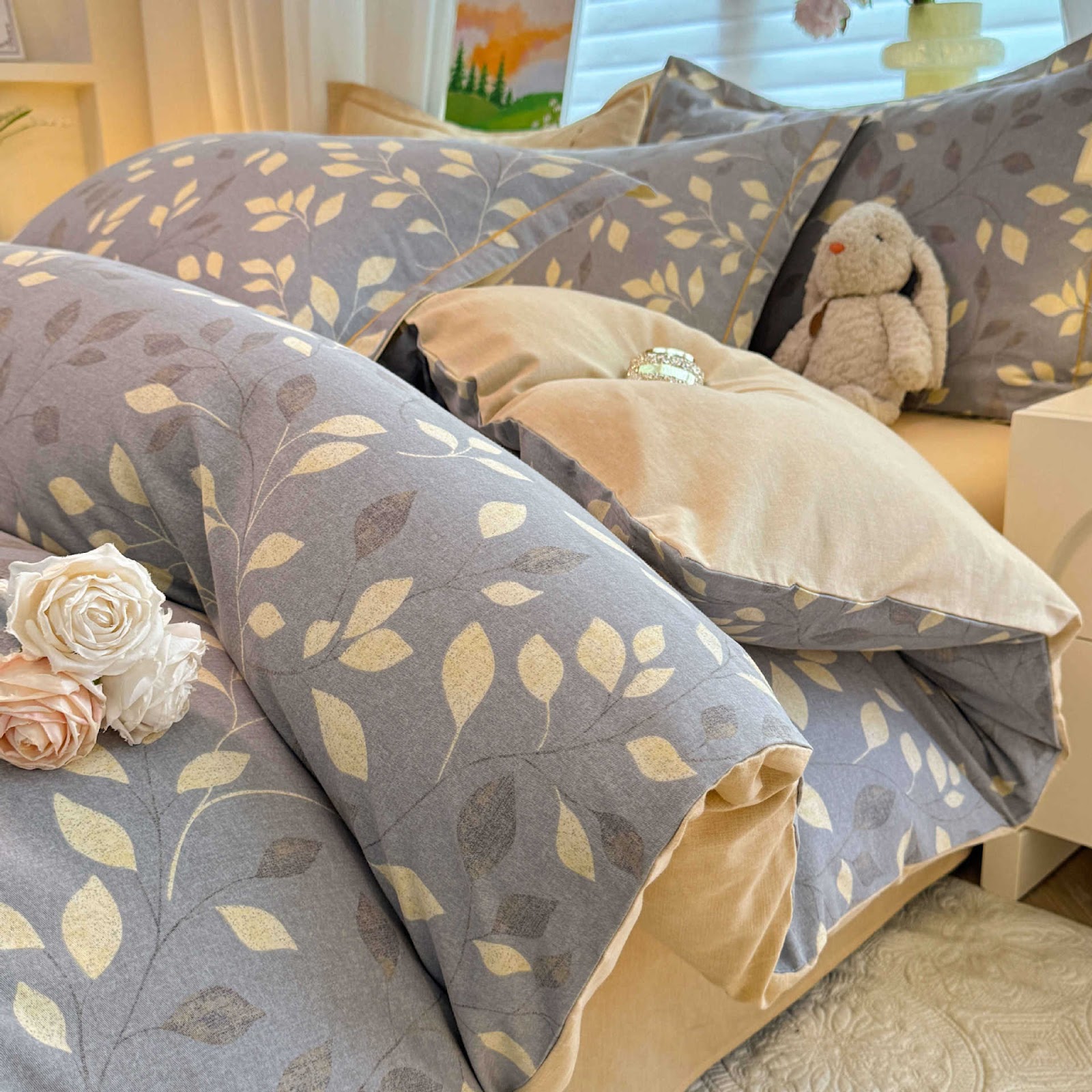 Cotton bedding set, brushed, for all seasons