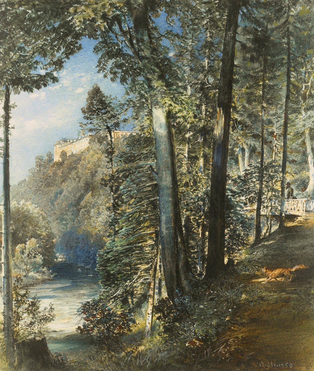 Schloss Grätz Bei Troppau Hradec Castle Moravia 1850