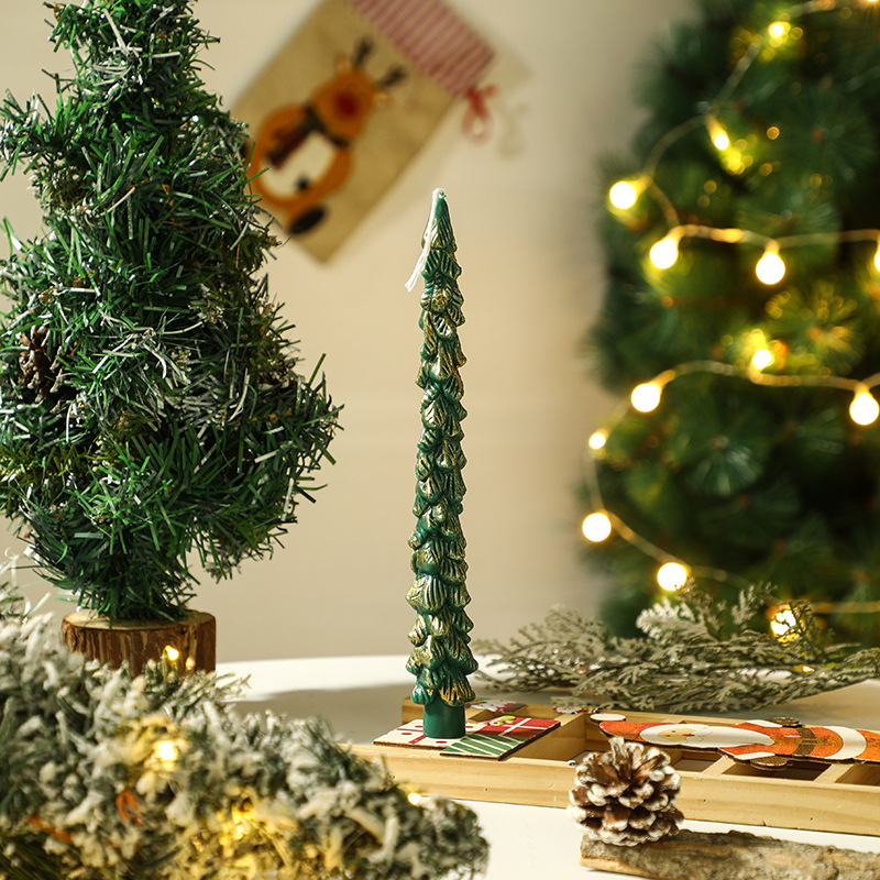 Christmas tree scented candle, handmade