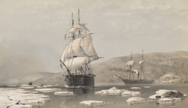 HMS Assistance and Pioneer breaking out of Winter Quarters 1854 1855