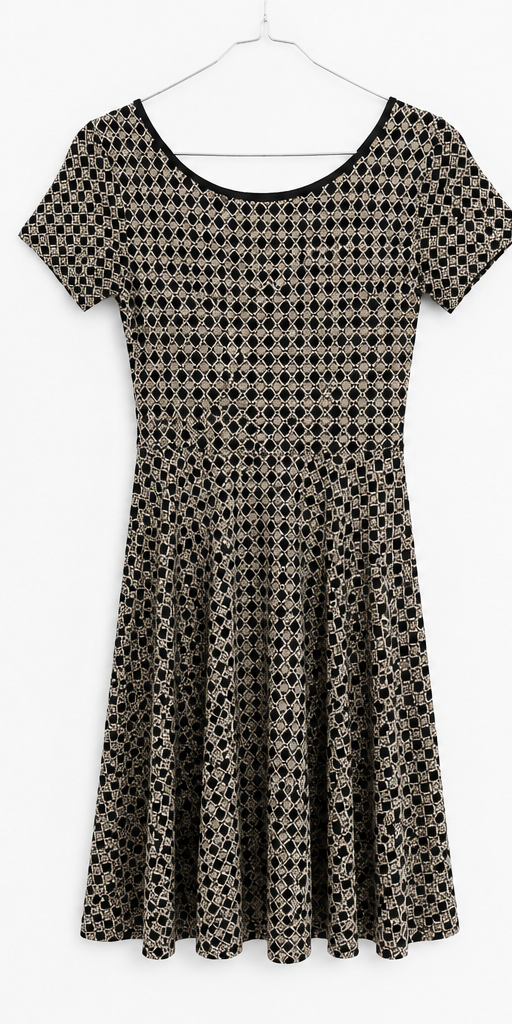 Rochii - Rochie albă cu carouri - XS