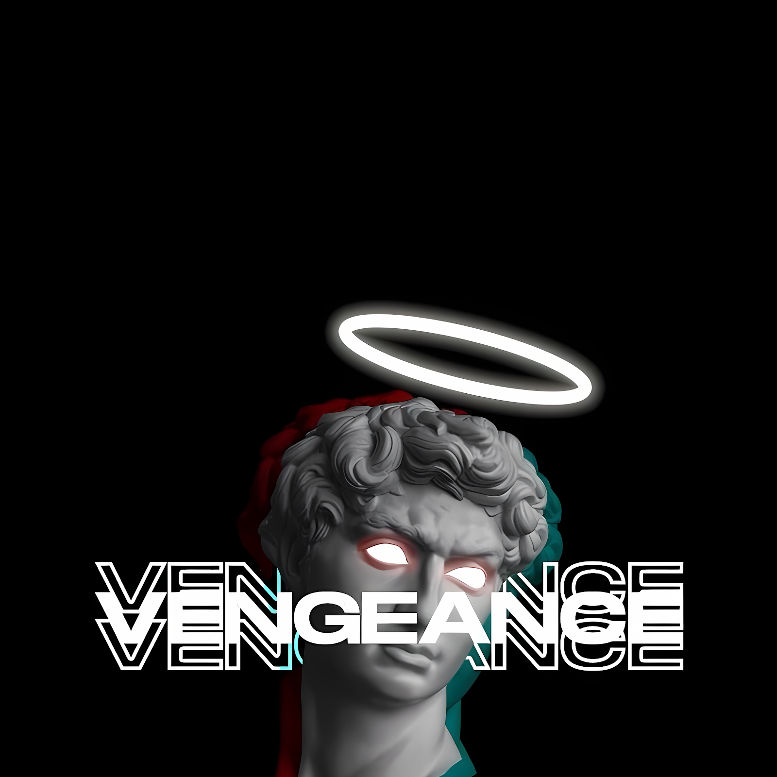 Download Glitchy Marble Bust With Vengeance 5K iPhone