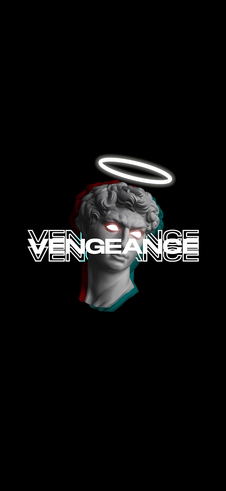 Glitchy Marble Bust With Vengeance - Digital Glitch Art 5K iPhone Wallpaper (2944x6378)