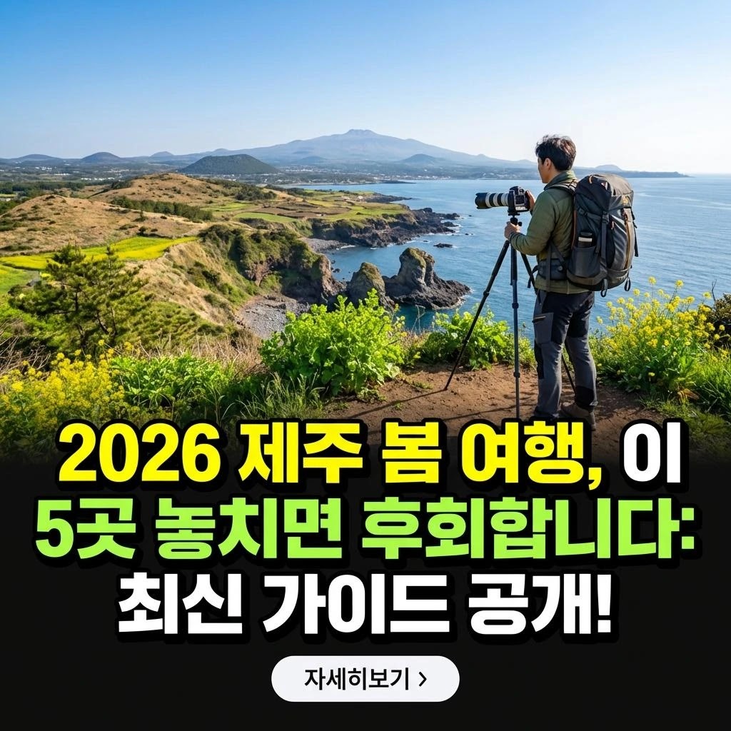 2026 제주 봄 여행, 이 5곳 놓치면 후회합니다: 최신 가이드 공개!