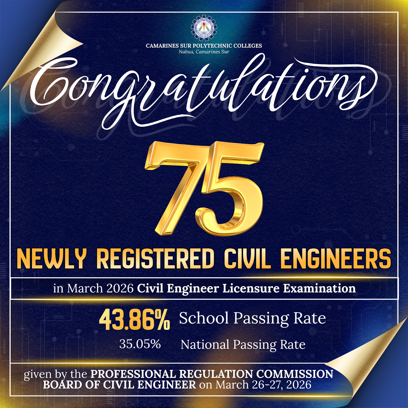 𝗕𝗟𝗨𝗘𝗣𝗥𝗜𝗡𝗧 𝗢𝗙 𝗦𝗨𝗖𝗖𝗘𝗦𝗦: 𝟳𝟱 𝗡𝗲𝘄 𝗖𝗦𝗣𝗖𝗘𝗔𝗡 𝗖𝗶𝘃𝗶𝗹 𝗘𝗻𝗴𝗶𝗻𝗲𝗲𝗿𝘀!