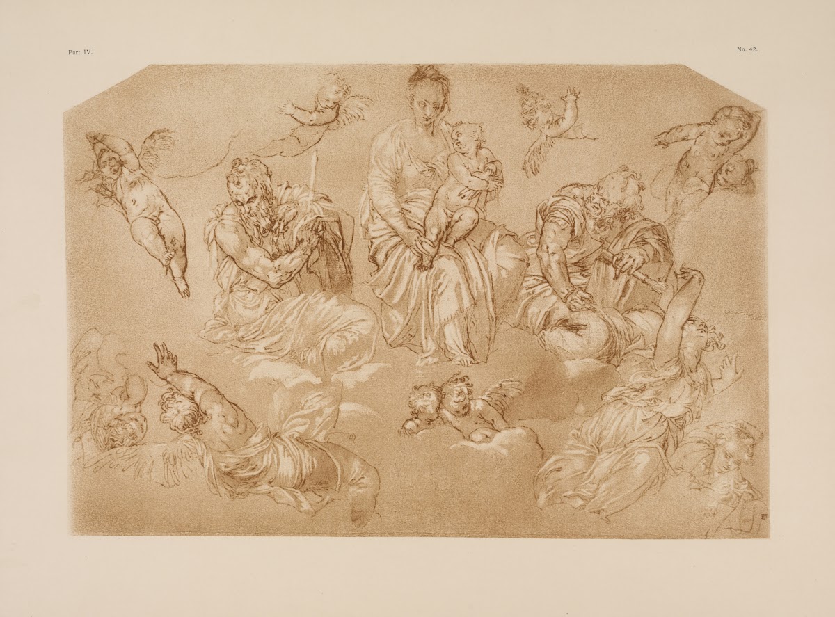 Gian Battista Zelotti  The blessed virgin and child with saints and angels 1900