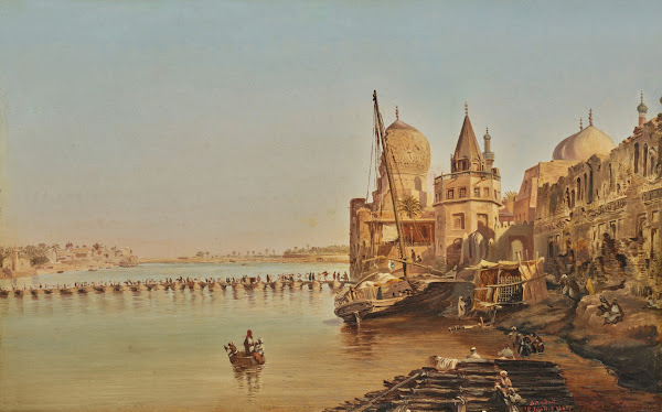 The Old Boat Bridge Baghdad 1841