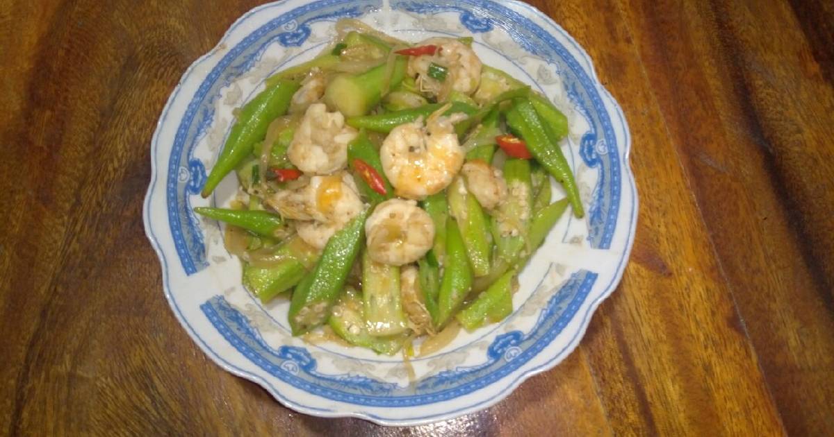 Đậu bắp xào tôm
