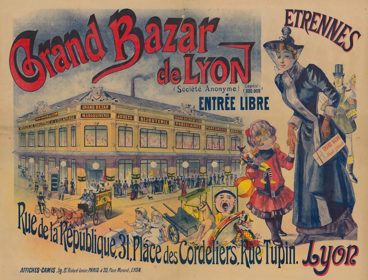 Grand Bazar de Lyon entrée libre Etrennes 1891