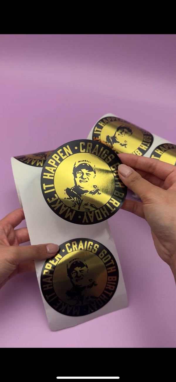 Labels on Rolls printed by Sticky Sitch Melbourne