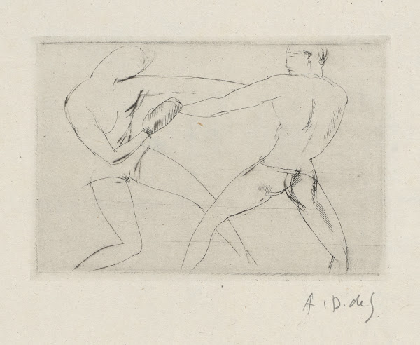 Tableau de la boxe illustré de 29 gravures à leau forte pl 6 1923