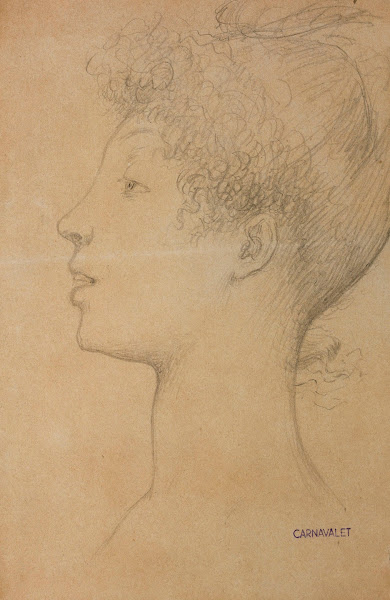 Tête de jeune femme de profil tournée vers la gauche 1806 1867