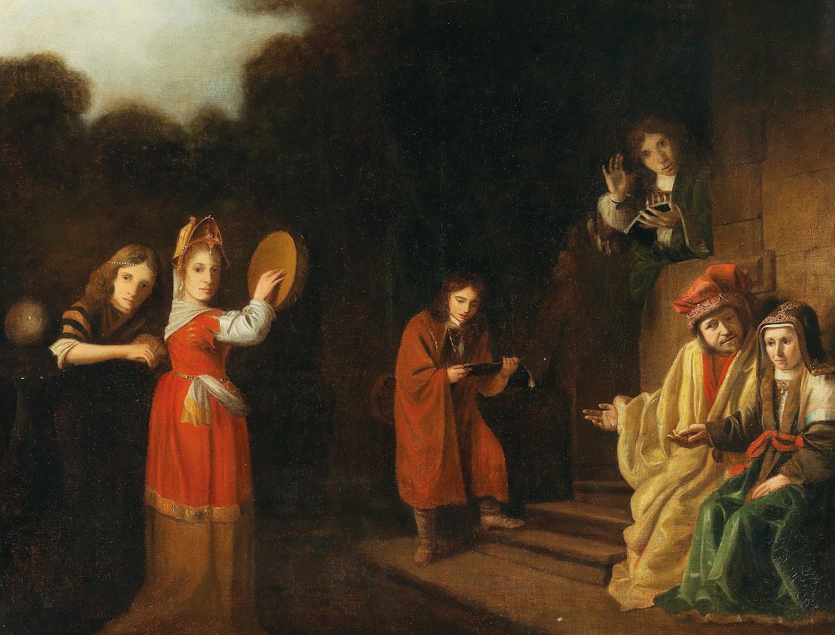 Portrait of a family in an Old Testament setting