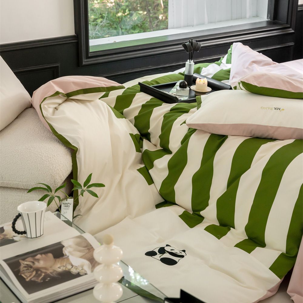 Cotton bedding set, brushed, with cartoon embroidery