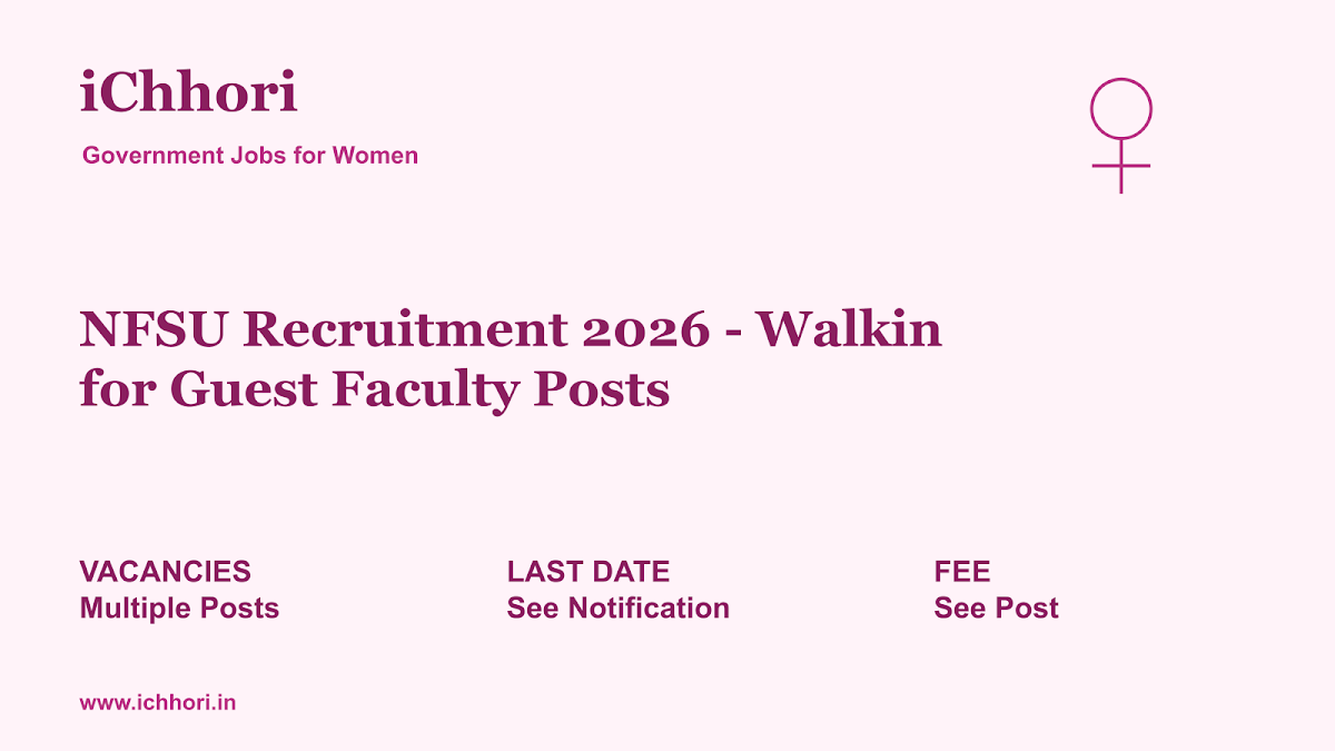 NFSU Recruitment 2026 - Walkin for Guest Faculty Posts - iChhori