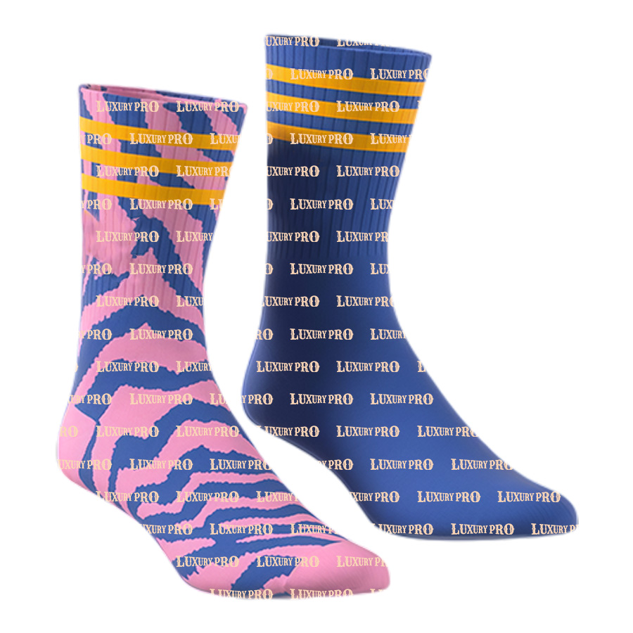 Full Print Socks With Colored Heels