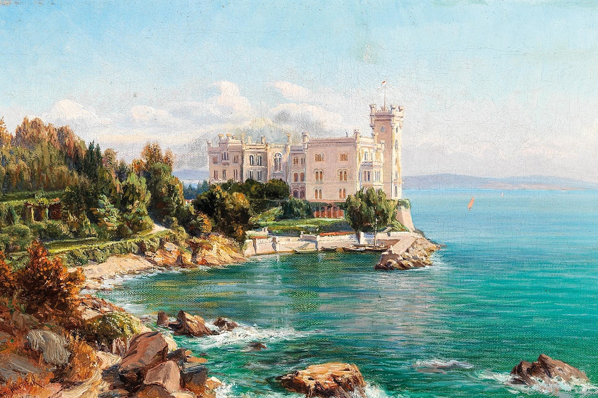 Das Kaiserliche Schloss Miramare Bei Triest